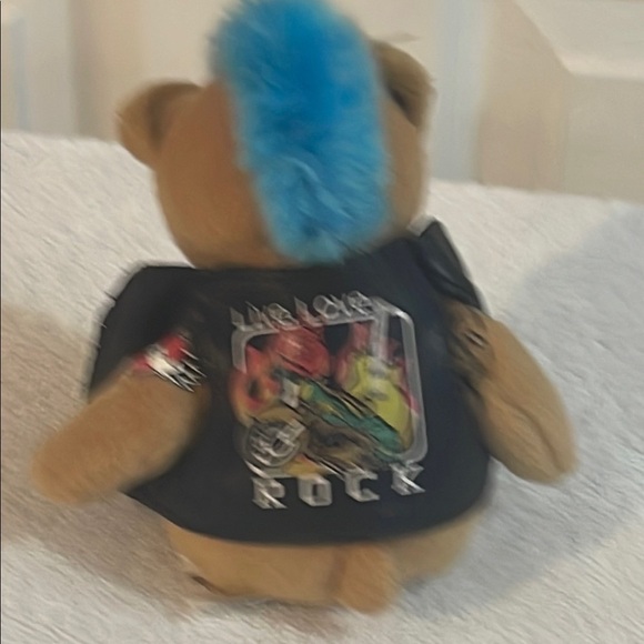 Hard Rock Cafe Tan and Blue Stuffed Bear - Picture 3 of 8